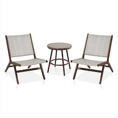 Haft Aluminum Indoor and Outdoor 3pc Table and Chair Set