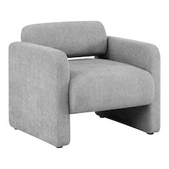 Luna Boucle Fabric Armchair with Rounded Corners