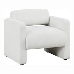 Luna Boucle Fabric Armchair with Rounded Corners