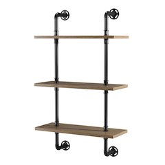 Hollis Industrial Wood Wall Display Shelf in Natural