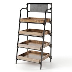 Kernel Industrial Metal Bookcase in Sand Black and Brown