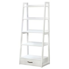 Ploomer Transitional Wood 1-Drawer Bookcase in White