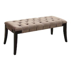 Dianne Contemporary Fabric Tufted Bench in Brown