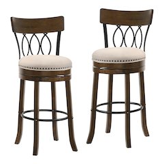 Beka Wood 29-inch Swivel Bar Stool (Set of 2)