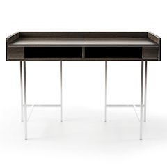 Mod Metal 47-inch Computer Office Writing Desk with USB, Brown