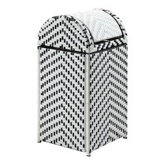 Azur Aluminum and PE Wicker Trash Can