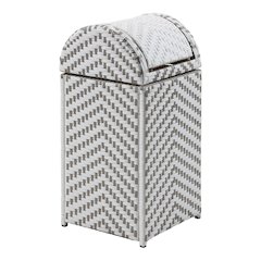 Azur Aluminum and PE Wicker Trash Can