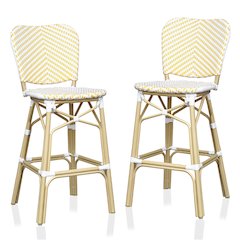 Adino Aluminum Woven Seat Patio Bar Chair (Set of 2)