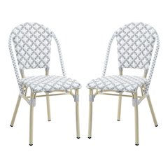 Misea Transitional Aluminum Woven Patio Chair (Set of 2)