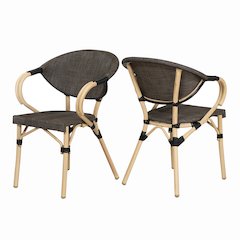 Borda Aluminum Patio Arm Chair (Set of 2)