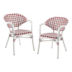 Tidez French Aluminum Patio Arm Chair (Set of 2)