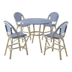 Reo Aluminum 5-Piece Patio Counter Dining Set in Blue