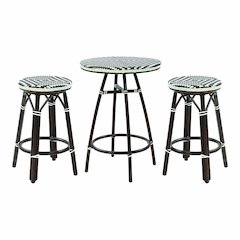 Saginaw Aluminum 3-Piece Patio Dining Table Set in Brown