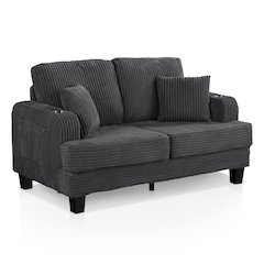Reese Chenille Loveseat with Cup Holders, Grey