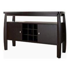 Mendota Wood Buffet Table with Wine Rack in Espresso