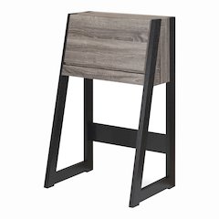 Gase Farmhouse Wood Fold Down Desk in Distressed Gray/Black