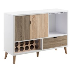Vaughn Transitional Wood 10-Bottle Wine Rack in White