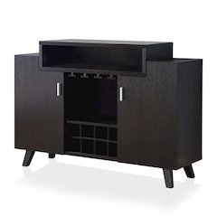 Pahrump Mid-Century Wood Wine Storage Buffet in Cappuccino