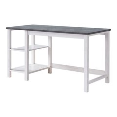 Cressida Modern Wood Desk with Shelves in White Oak