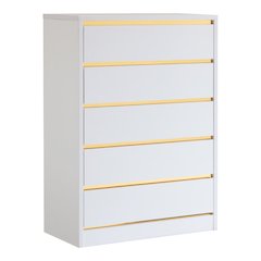 Kaol Modern Wood 5-Drawer Chest in White