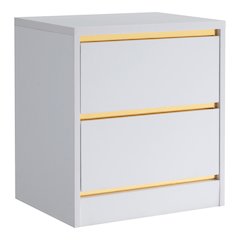 Verent Modern Wood 2-Drawer Nightstand in White