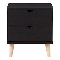 Enora Adult Modern 2-Drawer Nightstand, Cappuccino
