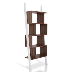 Lili Contemporary Wood 4-Shelf Bookcase in Light Walnut