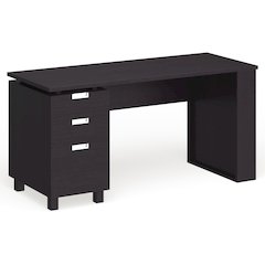 Nickolas Modern Wood 3-Drawer Office Desk in Espresso