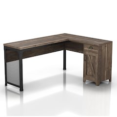 Willetts L-Shape Particle Board 1-Drawer Computer Desk with Storage