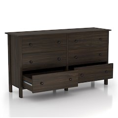 Zillett Transitional Wood 6-Drawer Dresser in Brown Wenge