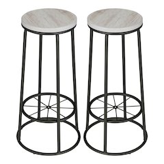 Cera Metal Bar Stool in Coaster White (Set of 2)
