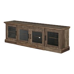 Einez Transitional Wood 6-Shelf TV Stand in Reclaimed Oak