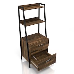 Elm Wood 1-Drawer File Cabinet in Light Brown Hickory