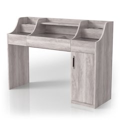 Elm Wood Multi-Storage Vanity Table in Coastal White