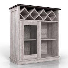 Wynot 4-Shelf Wood Buffet with Sliding Door
