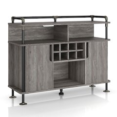 Yeselin Vintage Gray Oak Buffet with 2 Shelves