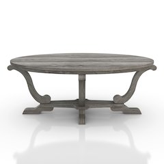 Draste Oval Wood Indoor Coffee Table, Vintage Gray Oak