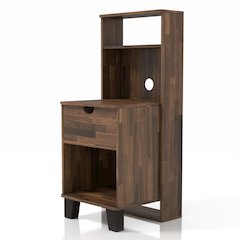 Armo 1-Drawer and 2-Shelf Wood Adult Nightstand
