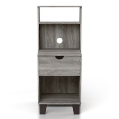 Armo 1-Drawer and 2-Shelf Wood Adult Nightstand