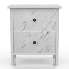 Knott Contemporary Wood 2-Drawer Nightstand in White