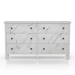 Knott Contemporary Wood 6-Drawer Dresser in White