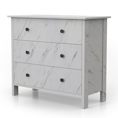 Knott Contemporary Wood 3-Drawer Chest in White