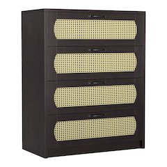 Oscule Transitional Wood 4-Drawer Chest in Espresso