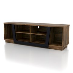 Hart Wood 6-Shelf TV Stand in Light Hickory Brown