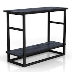 Froy Transitional Wood End Table in Navy Blue