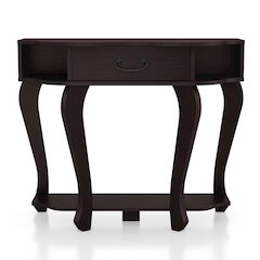 Jale Wood 1-Drawer Console Table with Shelf in Espresso