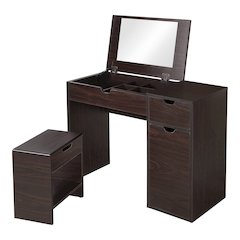 Astro Contemporary Wood 2-Piece Vanity Set in Walnut