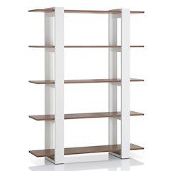 Bess Modern Wood 5-Shelf Bookcase in White