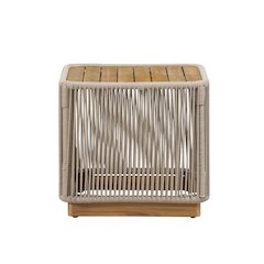 Alpine Teak Collection Rope Design End Table - Beige