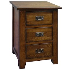 Mission Quarter Sawn Oak 3 Drawer Nightstand - Michael's Cherry